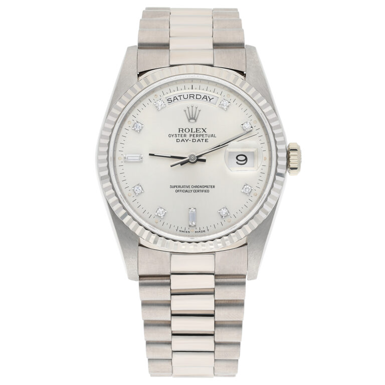 Rolex Day-Date 18239 President Band 18K White Gold Diamond Dial