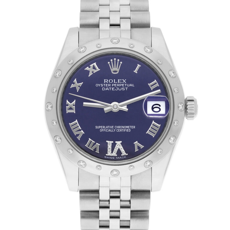 Rolex Datejust 31mm 178344 in Steel and White Gold with Purple Dial and Roman Numerals