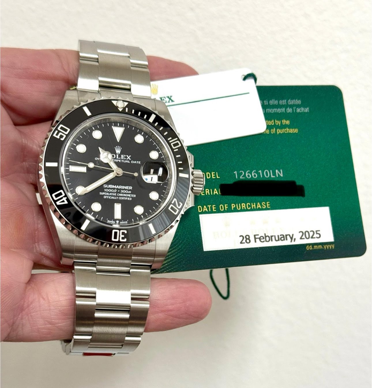 Rolex Submariner Card 2025