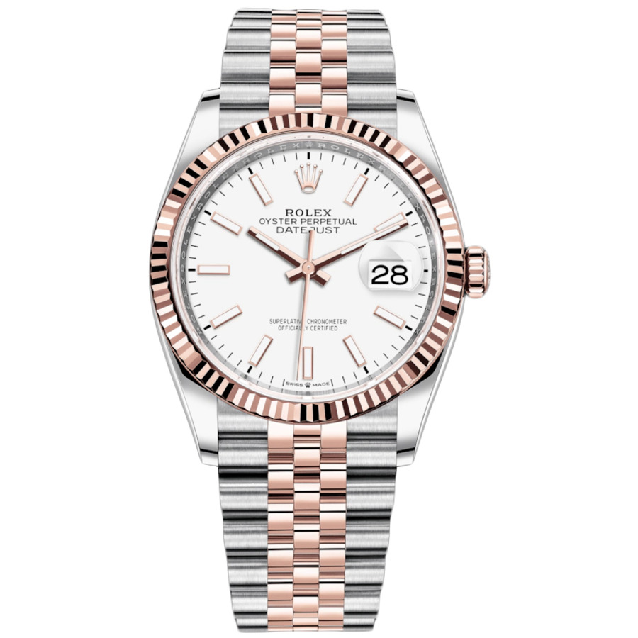 Rolex Datejust 36mm 126231 Jubilee Bracelet Steel & Rose Gold Watch White Index Dial 2024