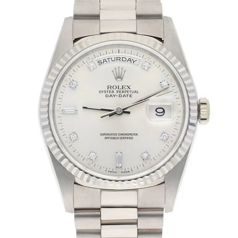 Rolex Day-Date 18239 President Band 18K White Gold Diamond Dial – image 2