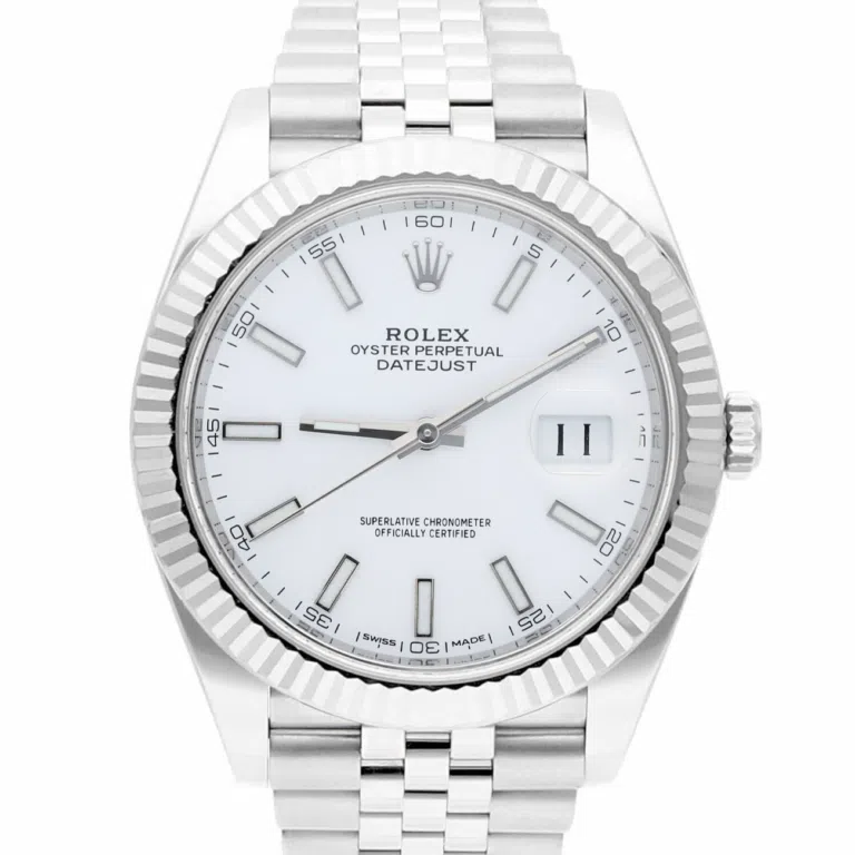 Rolex Datejust 41mm 126334-0010 18k White Gold Fluted Bezel Stainless Steel Jubilee White Dial 2017 – image 2
