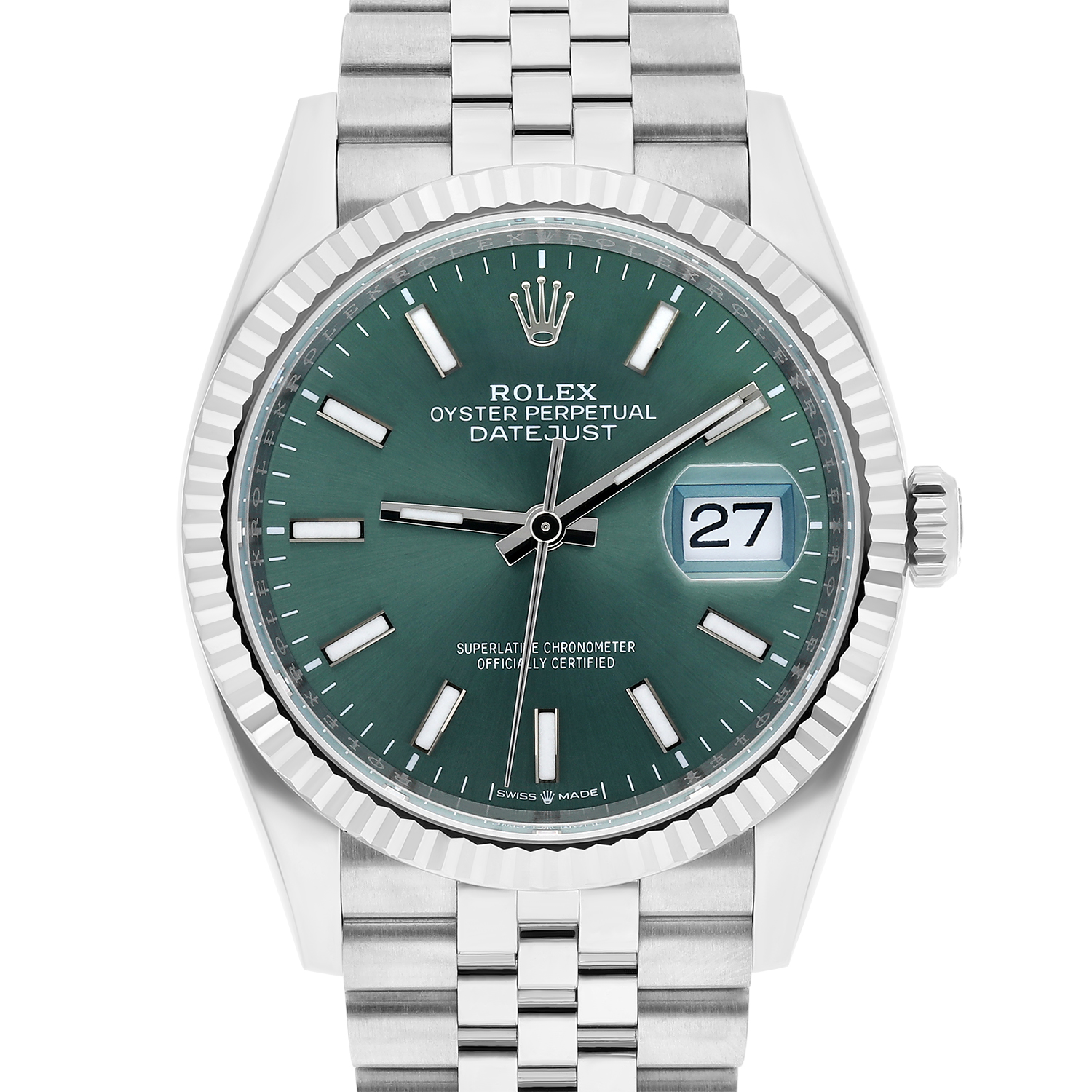 Rolex Datejust 36mm 126234-0051 Stainless Steel Mint Green Dial Jubilee Bracelet 2024 - Image 2