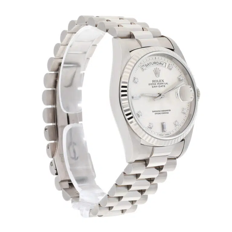 Rolex Day-Date 18239 President Band 18K White Gold Diamond Dial – image 3