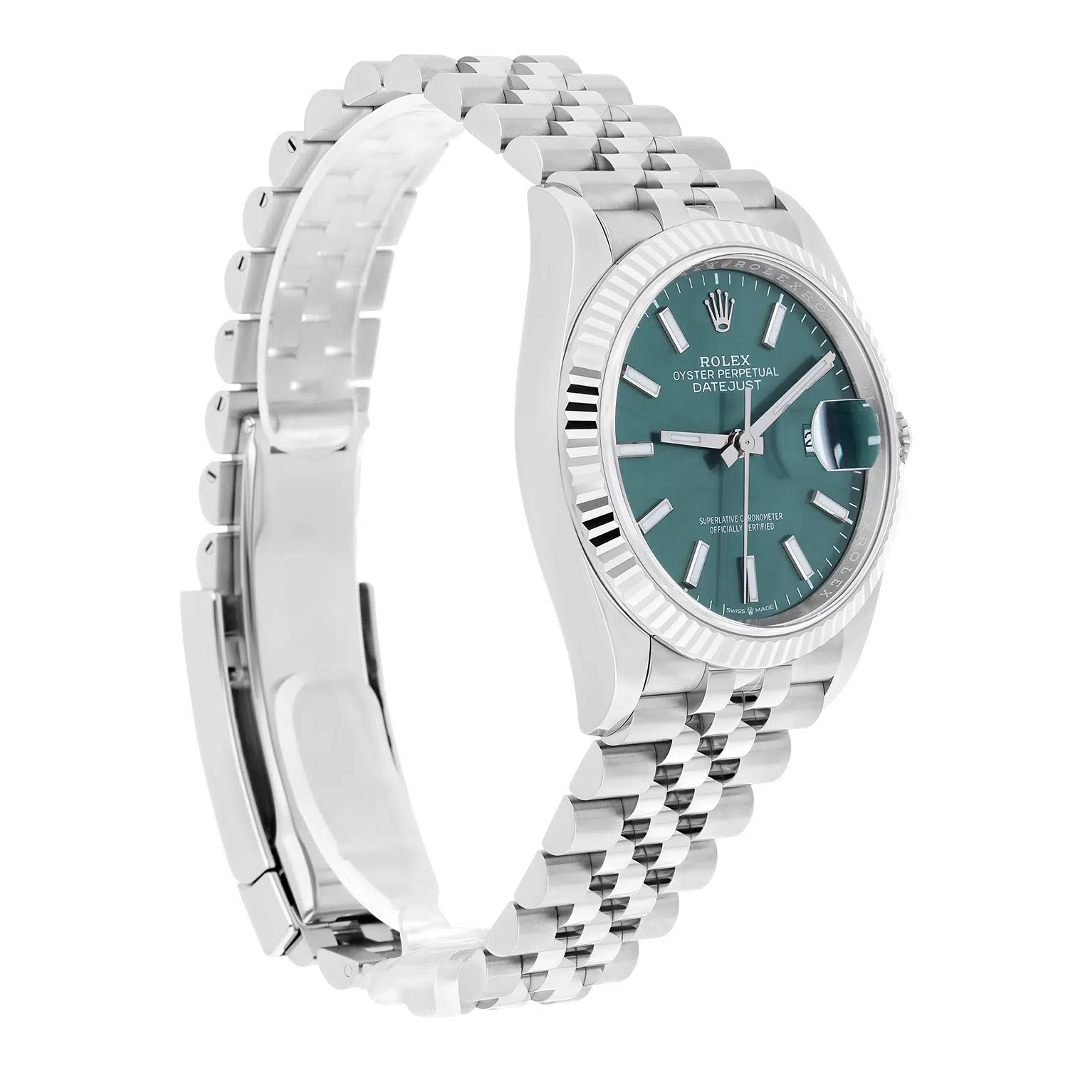 Rolex Datejust 36mm 126234-0051 Stainless Steel Mint Green Dial Jubilee Bracelet – image 3