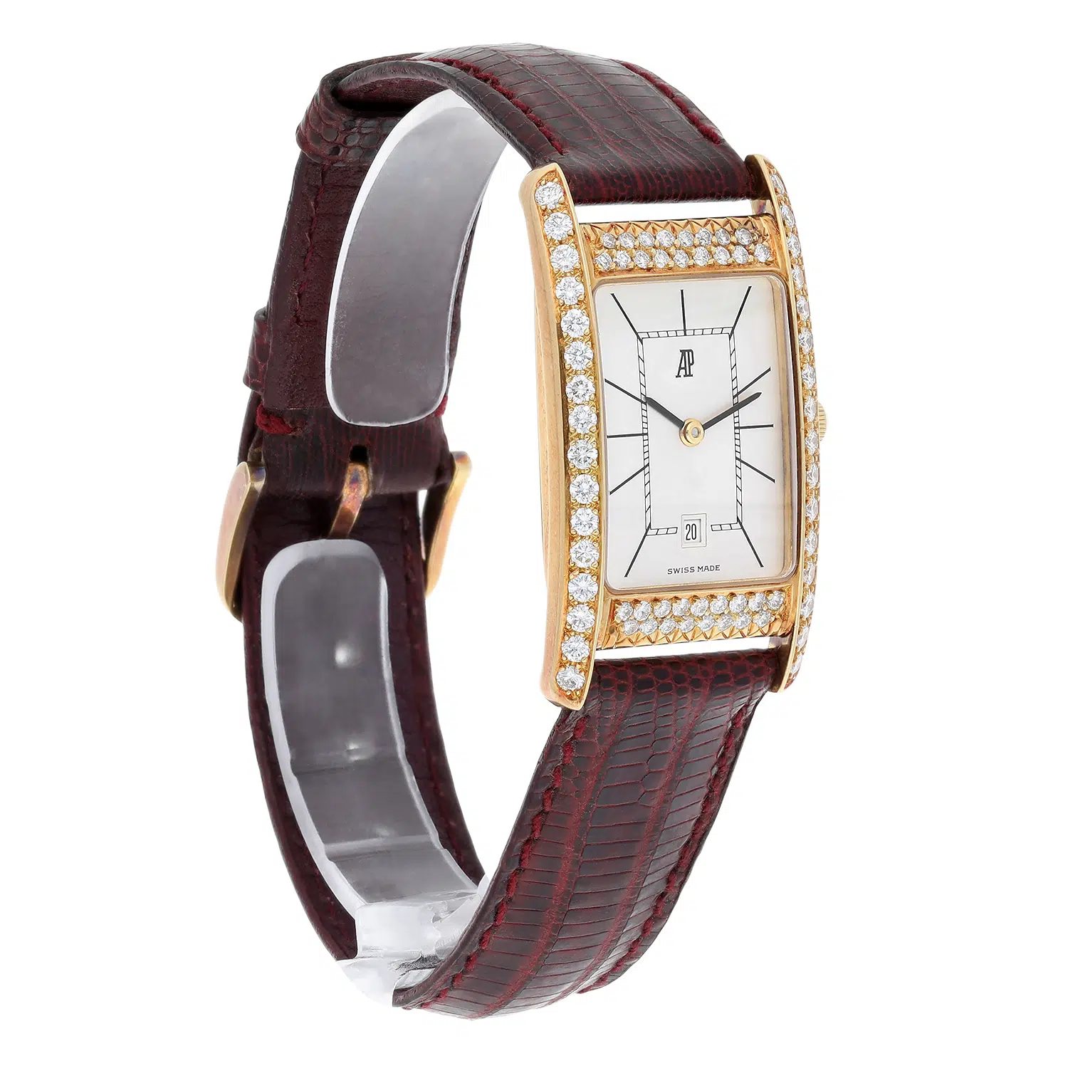 Audemars Piguet Quartz 6383 002 Diamond bezel White Dial Vintage Watch – image 3