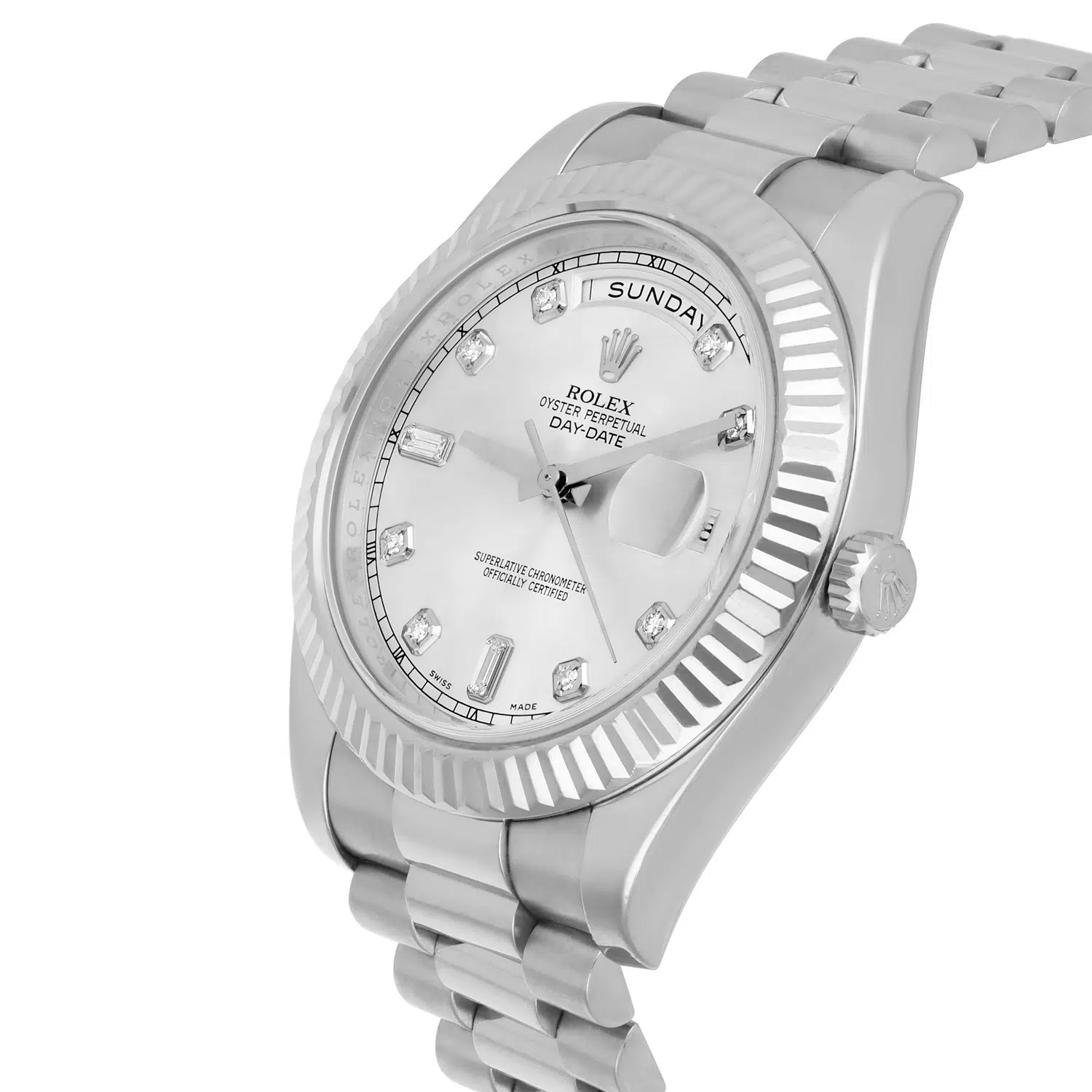 Rolex Day-Date II 218239-0006 41mm White Gold Silver Diamonds Dial - 2010 – image 3