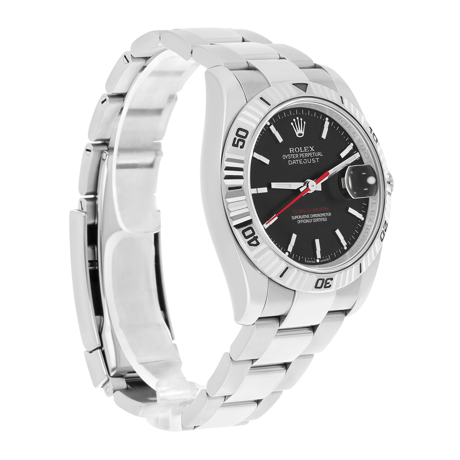 Rolex Datejust 116264 36 MM Black Dial Fluted (2010) Rolex Datejust 116264 36 MM Black Dial Fluted (2010)