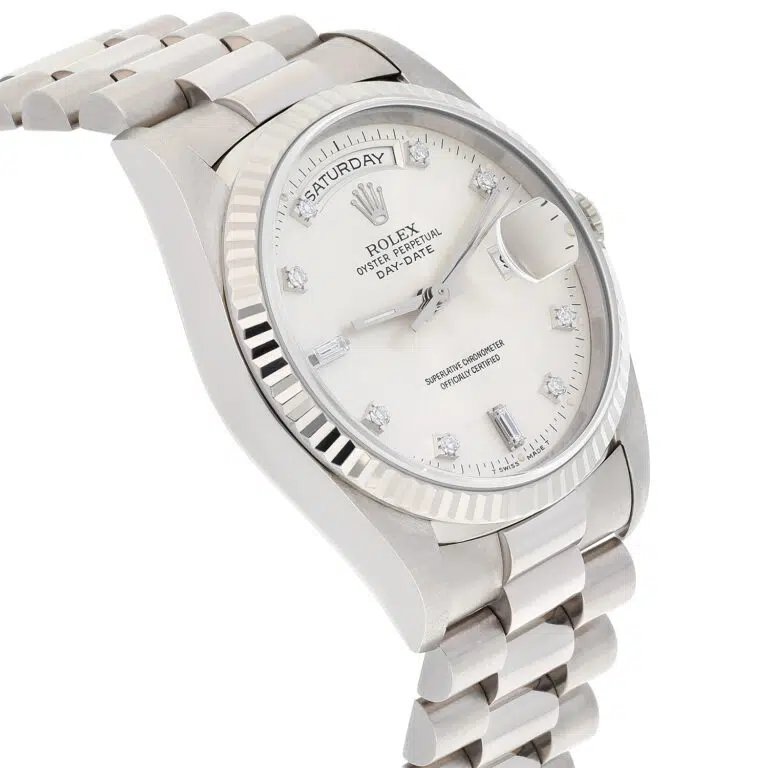 Rolex Day-Date 18239 President Band 18K White Gold Diamond Dial – image 4