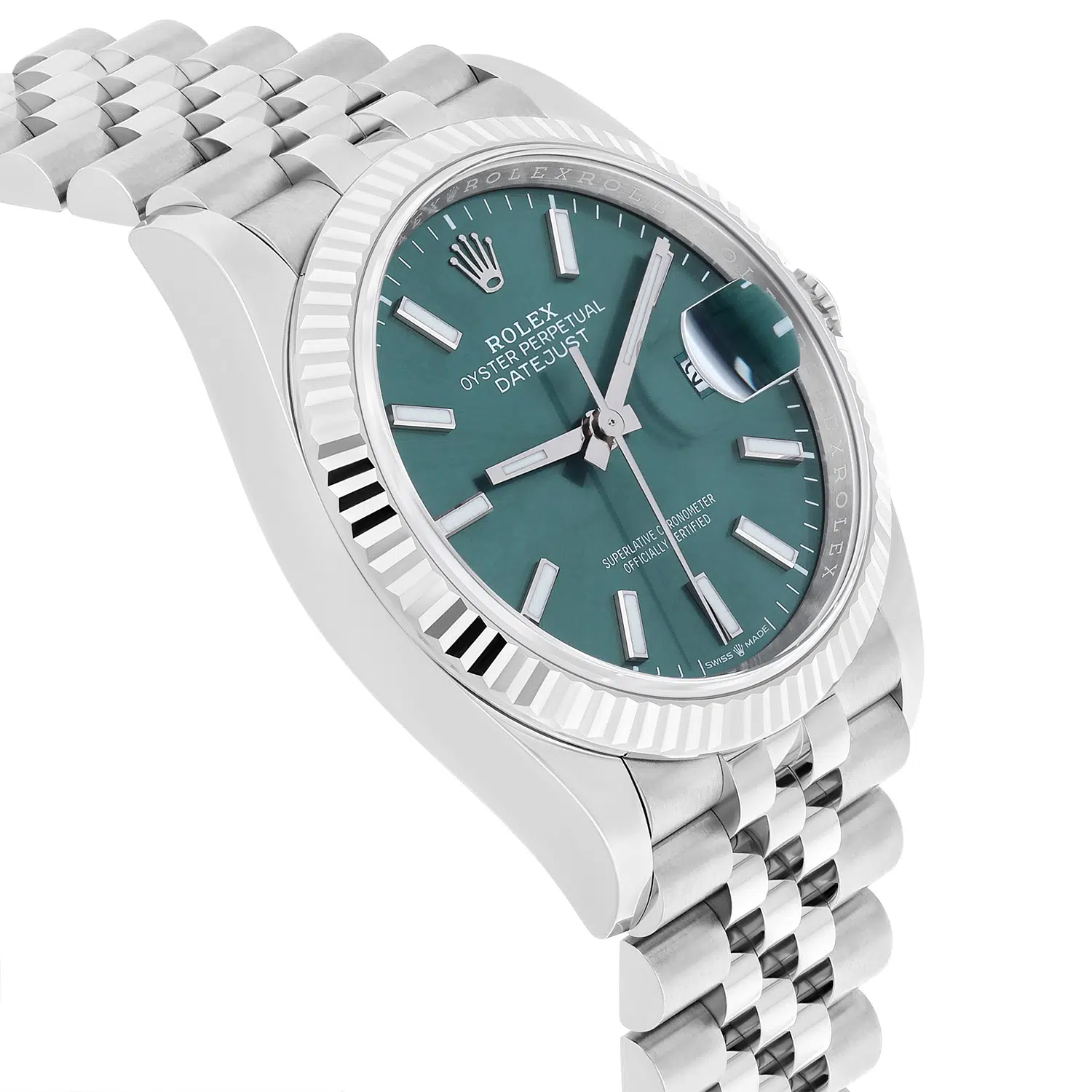 Rolex Datejust 36mm 126234-0051 Stainless Steel Mint Green Dial Jubilee Bracelet – image 4