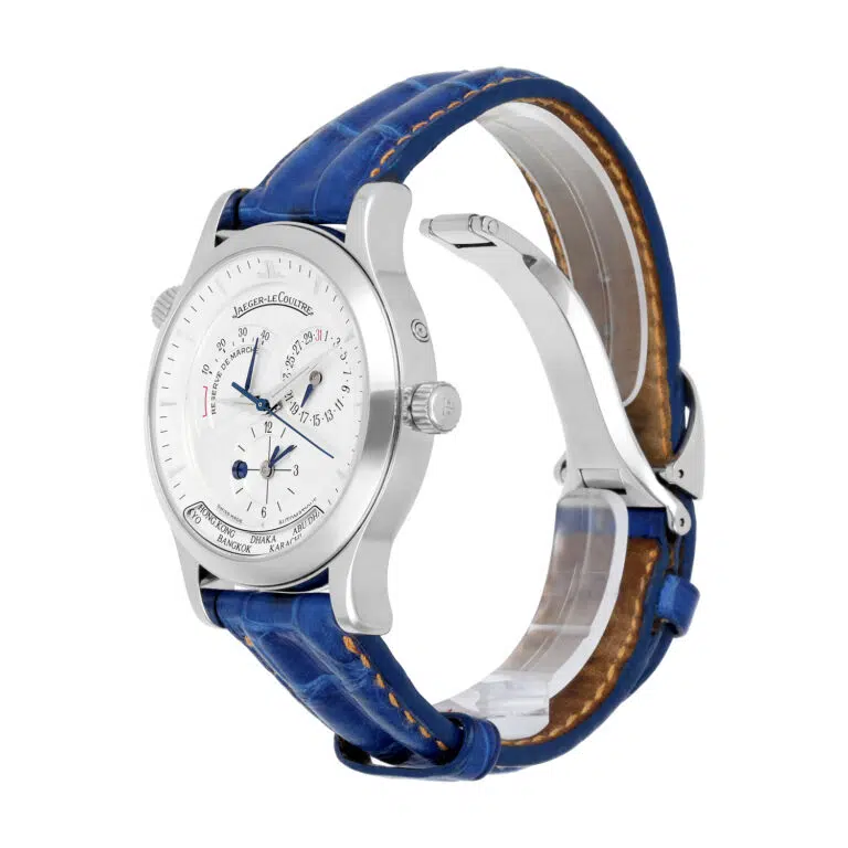Jaeger Le Coultre  38mm Stainless Steel Blue Leather Band 142.8.92 – image 4