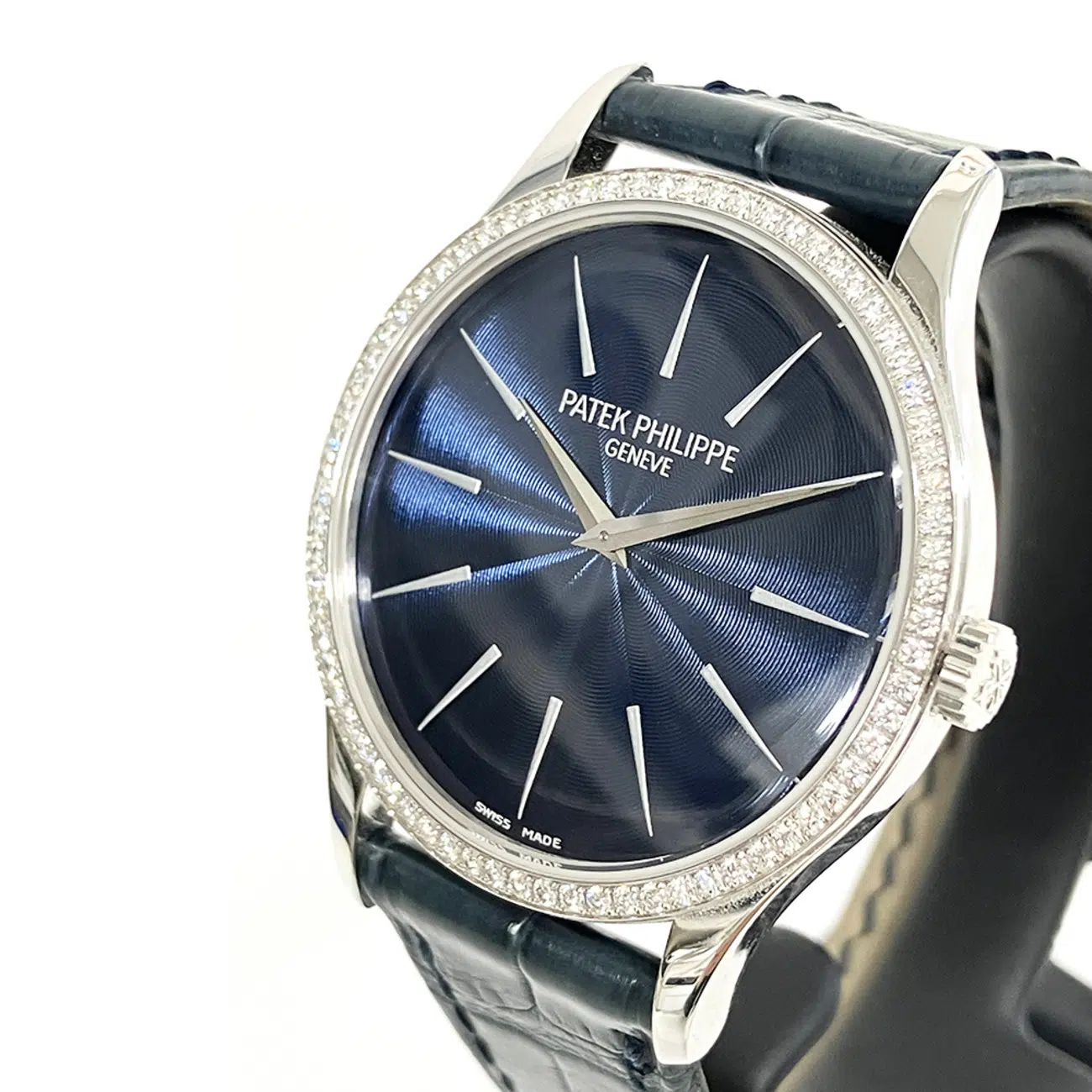 Patek Philippe Calatrava 4897G-001 Diamond Blue Dial Ladies White Gold Watch – image 6