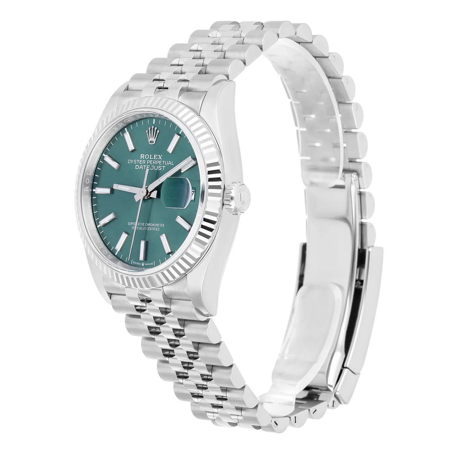 Rolex Datejust 36mm 126234-0051 Stainless Steel Mint Green Dial Jubilee Bracelet – image 5