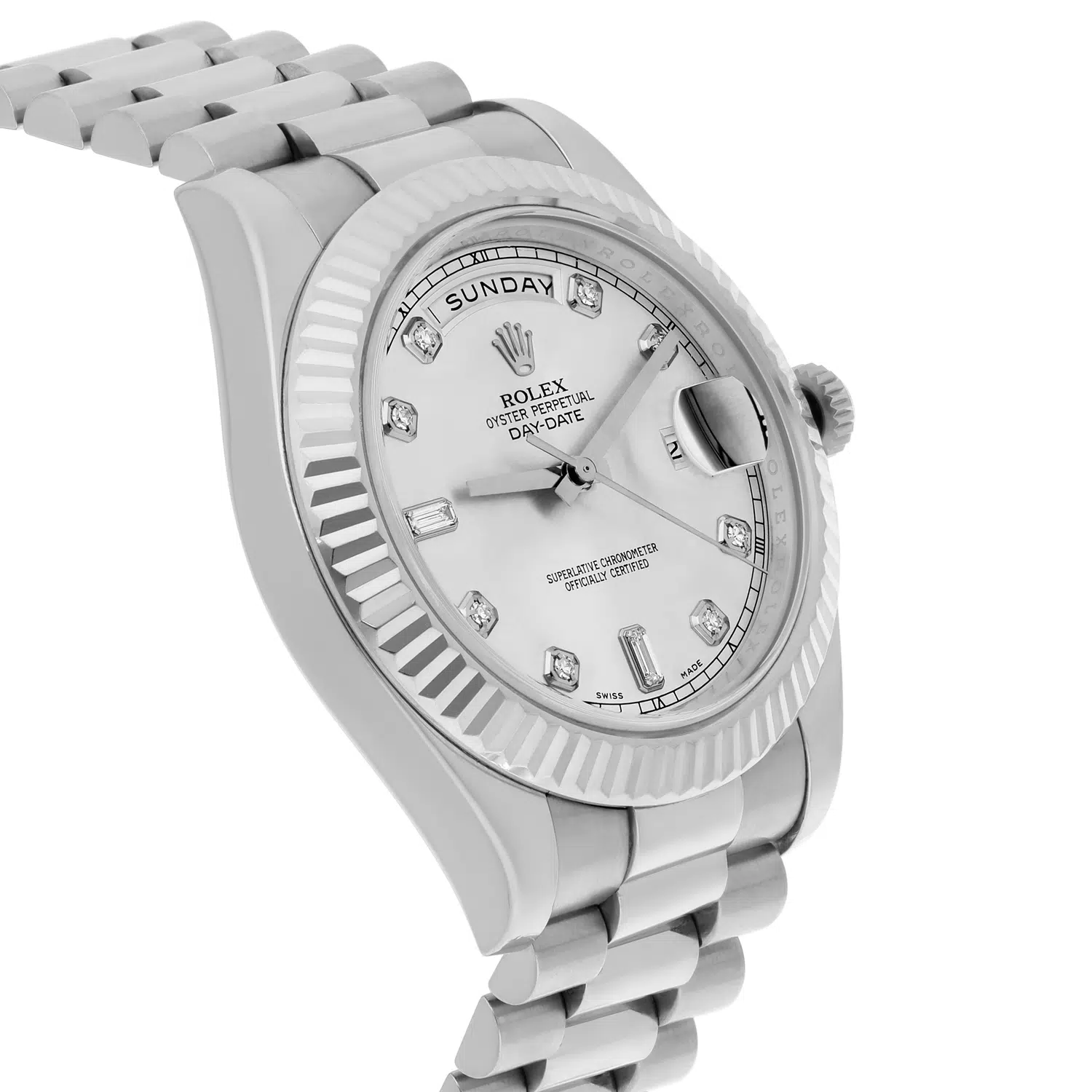 Rolex Day-Date II 218239-0006 41mm White Gold Silver Diamonds Dial - 2010 – image 5