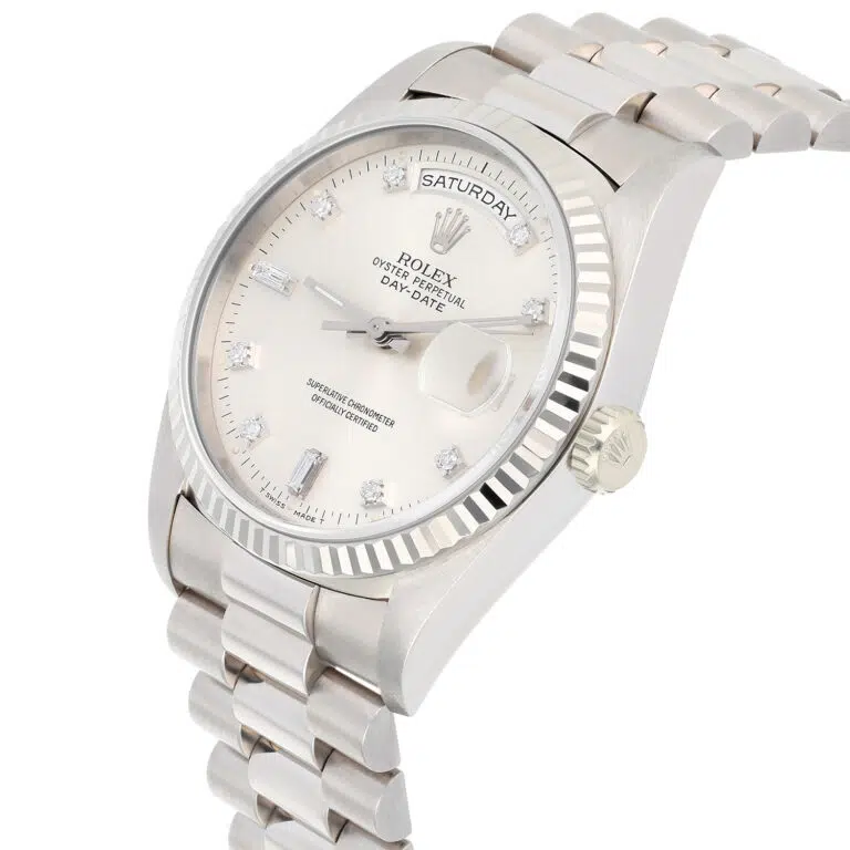 Rolex Day-Date 18239 President Band 18K White Gold Diamond Dial – image 6
