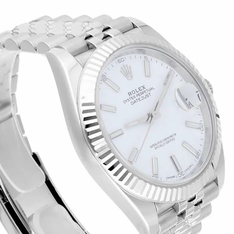 Rolex Datejust 41mm 126334-0010 18k White Gold Fluted Bezel Stainless Steel Jubilee White Dial 2017 – image 3