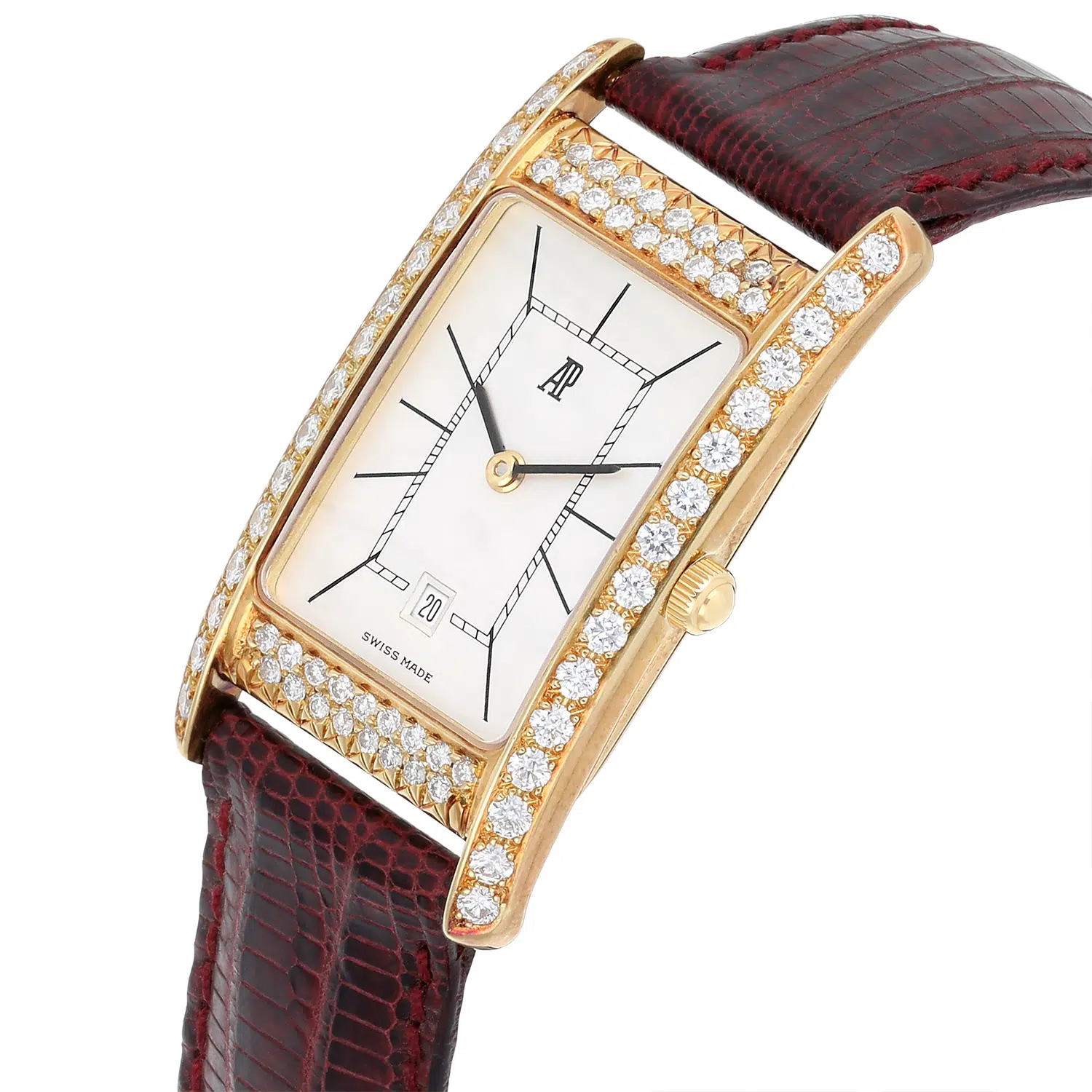 Audemars Piguet Quartz 6383 002 Diamond bezel White Dial Vintage Watch – image 6