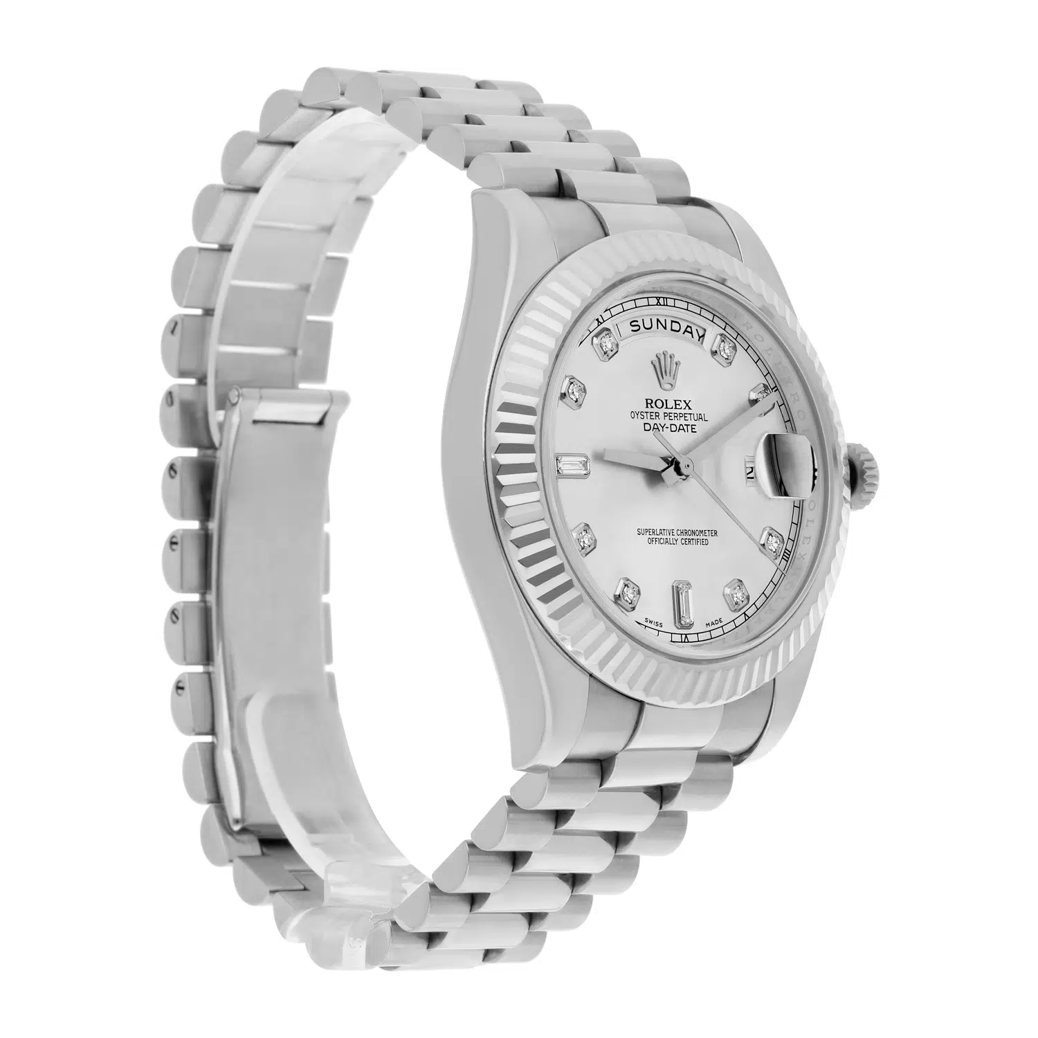 Rolex Day-Date II 218239-0006 41mm White Gold Silver Diamonds Dial - 2010 – image 6
