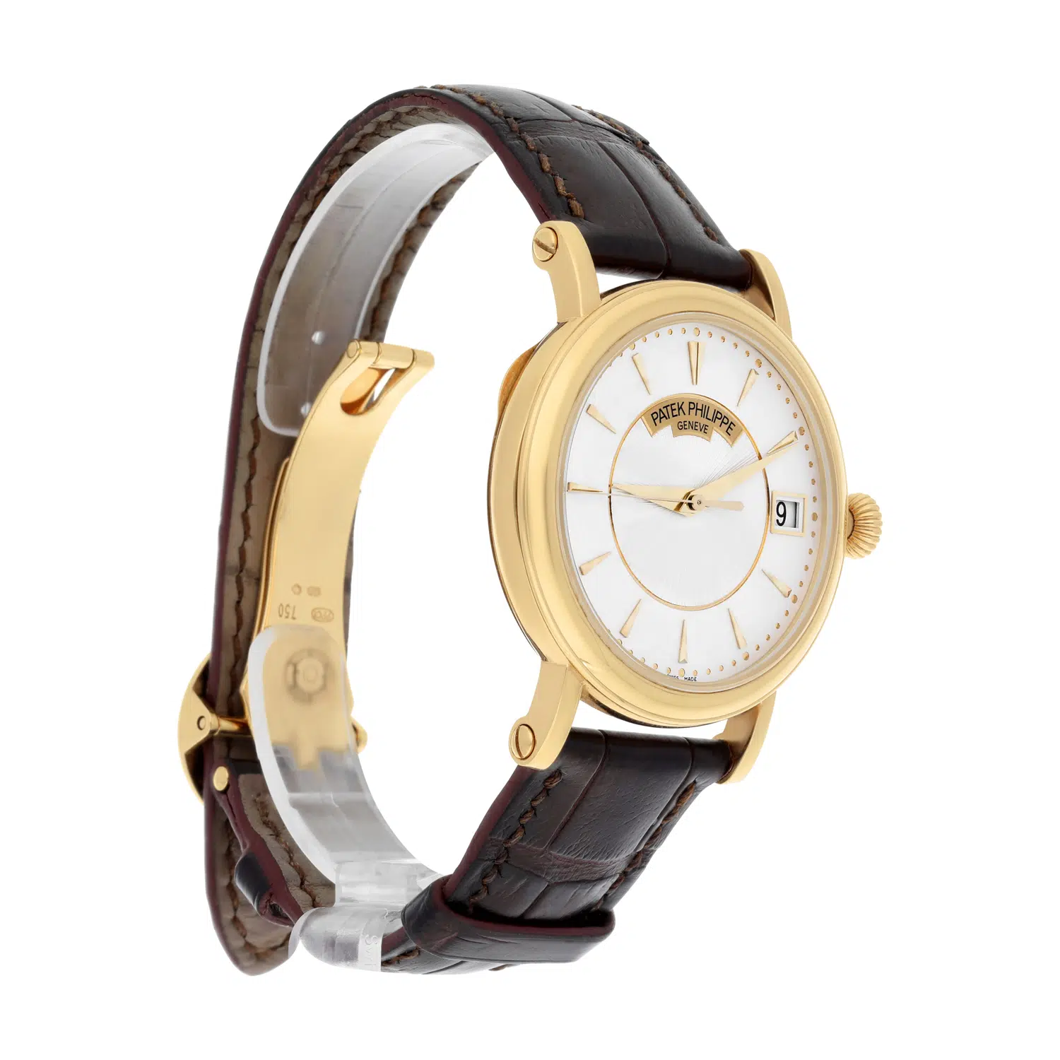 Patek Philippe 38mm Calatrava 5153j-001 Yellow Gold White Dial Leather Strap – image 6