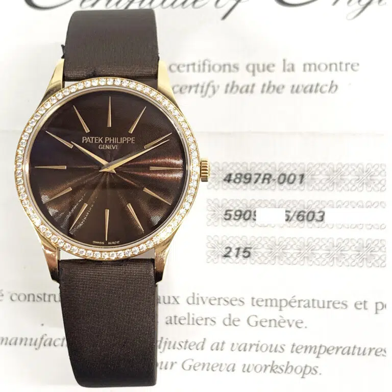 Patek Philippe Calatrava 4897R-001 33mm Rose Gold With Brown Satin Watch Brown Dial – image 2