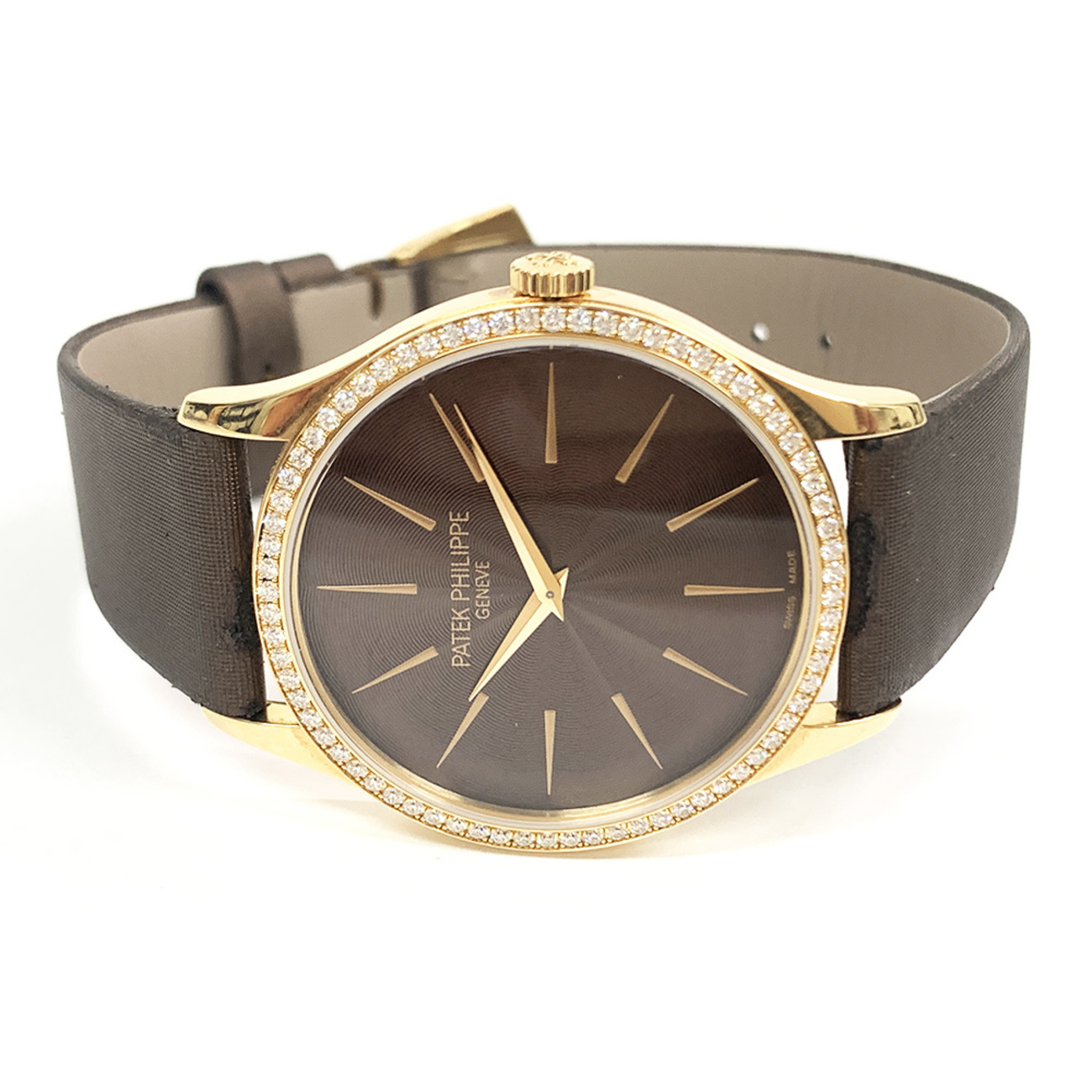 Patek Philippe Calatrava 4897R-001 33mm Rose Gold With Brown Satin Watch Brown Dial