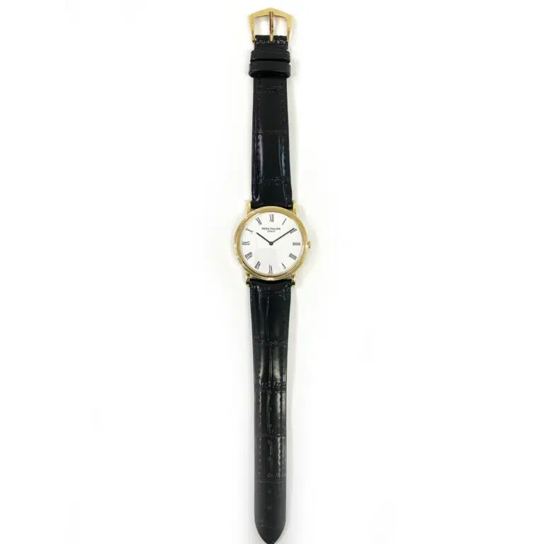 Patek Philippe Calatrava 3520DJ-001 33mm Yellow Gold With Black Leather Watch – image 5