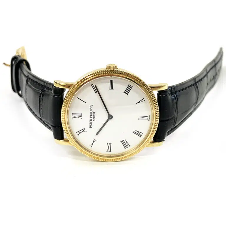 Patek Philippe Calatrava 3520DJ-001 33mm Yellow Gold With Black Leather Watch – image 4