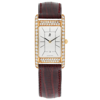 Audemars Piguet Quartz 6383 002 Diamond bezel White Dial Vintage Watch