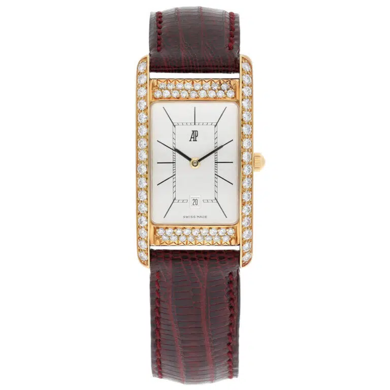 Audemars Piguet Quartz 6383 002 Diamond bezel White Dial Vintage Watch