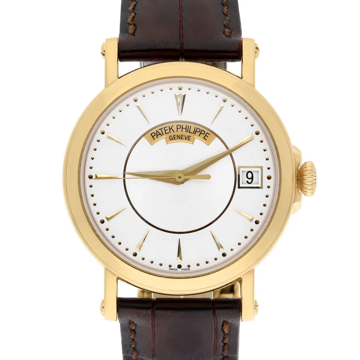 Patek Philippe Calatrava 5153J-001 yellow gold watch, dial detail