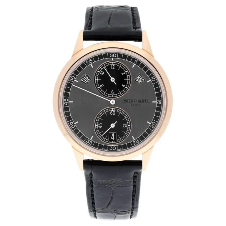 Patek Philippe Annual Calendar Regulator 5235/50R-001 rose gold watch, dial detail