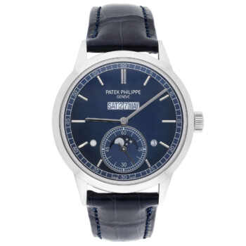 Patek Philippe 5236P perpetual calendar platinum watch, blue dial