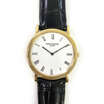 Patek Philippe Calatrava 3520DJ-001 33mm Yellow Gold With Black Leather Watch