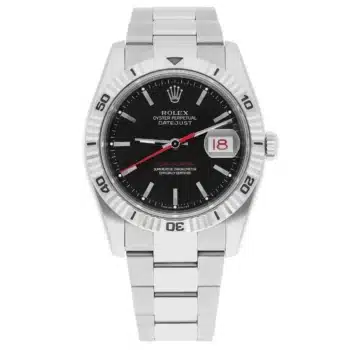 Rolex Datejust 116264 Turn-O-Graph 36mm Black Dial Fluted Bezel Oyster Stainless Steel/white Gold Watch