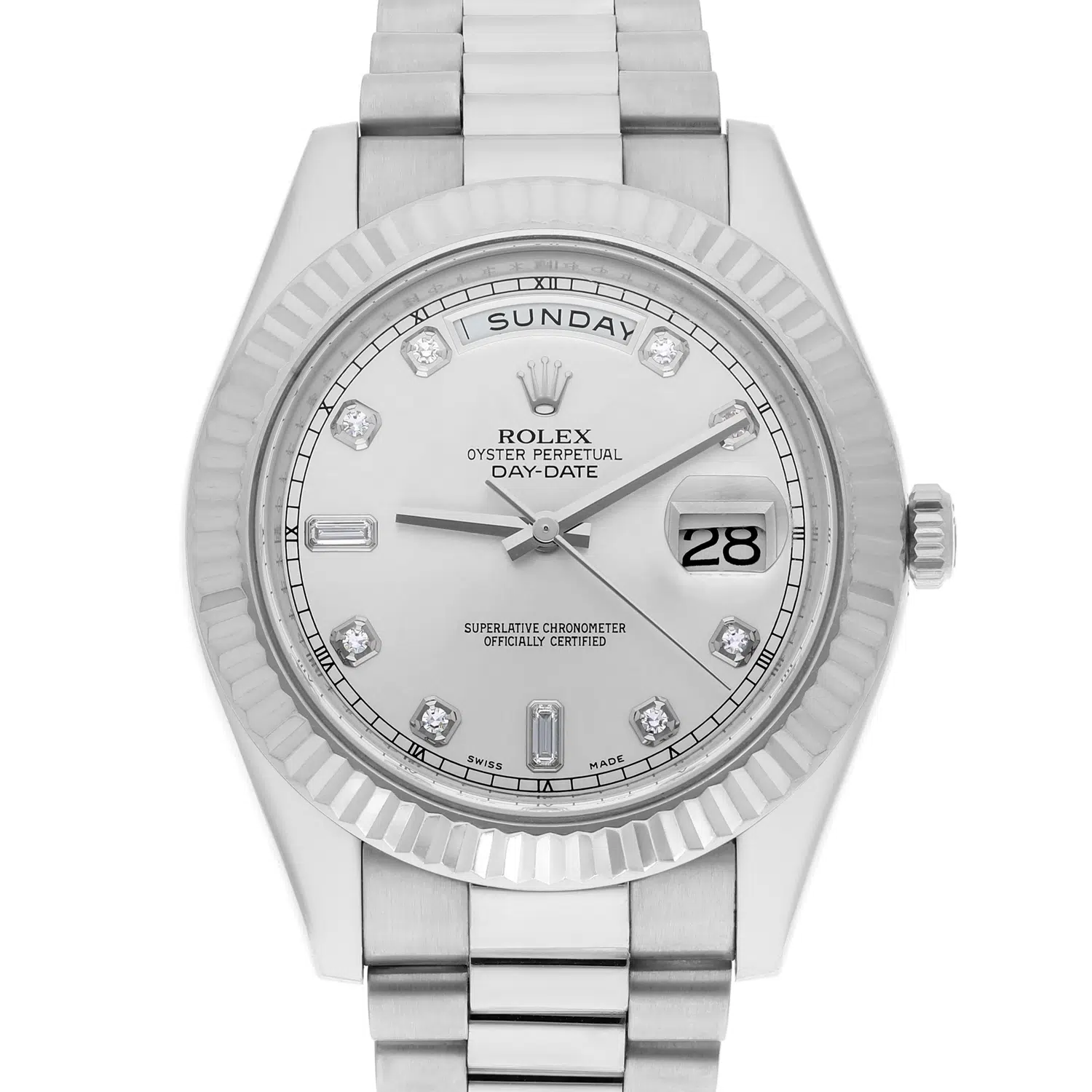 Rolex Day-Date II 218239-0006 41mm White Gold Silver Diamonds Dial - 2010 – image 2