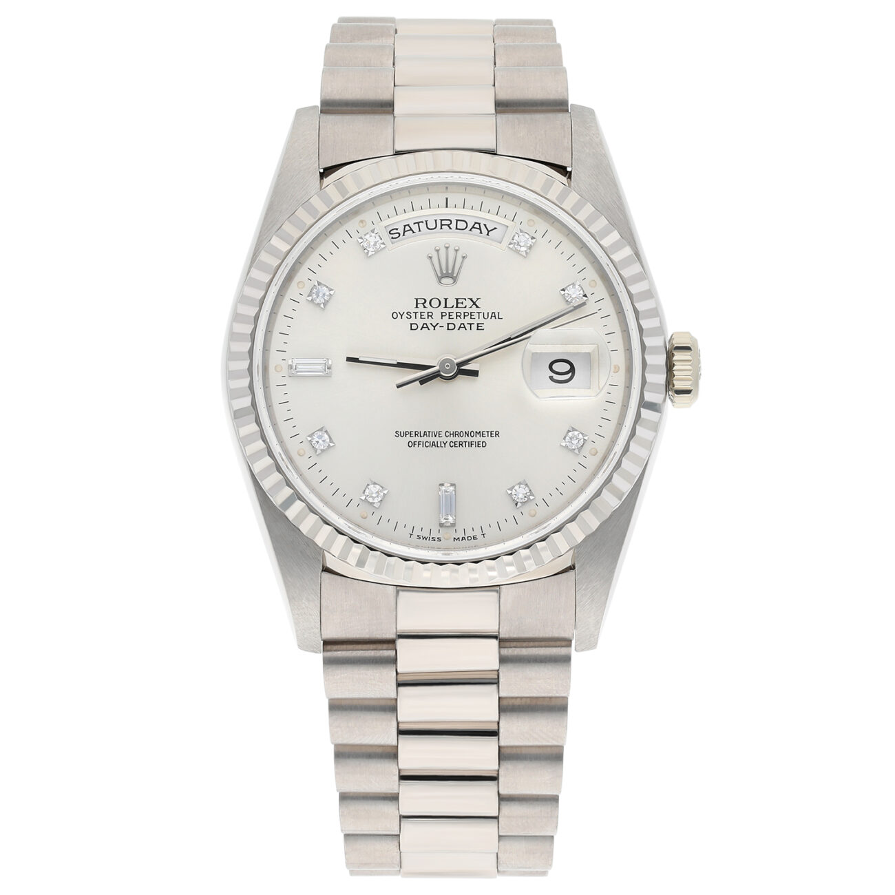 Rolex Day-Date 18239 President Band 18K White Gold Diamond Dial