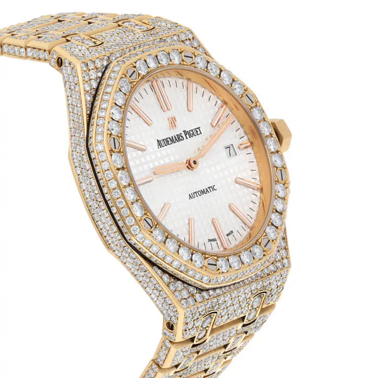 Audemars Piguet Royal Oak Self-winding 15400 Index Dial Rose Gold Iced Out Mens Watch – image 5