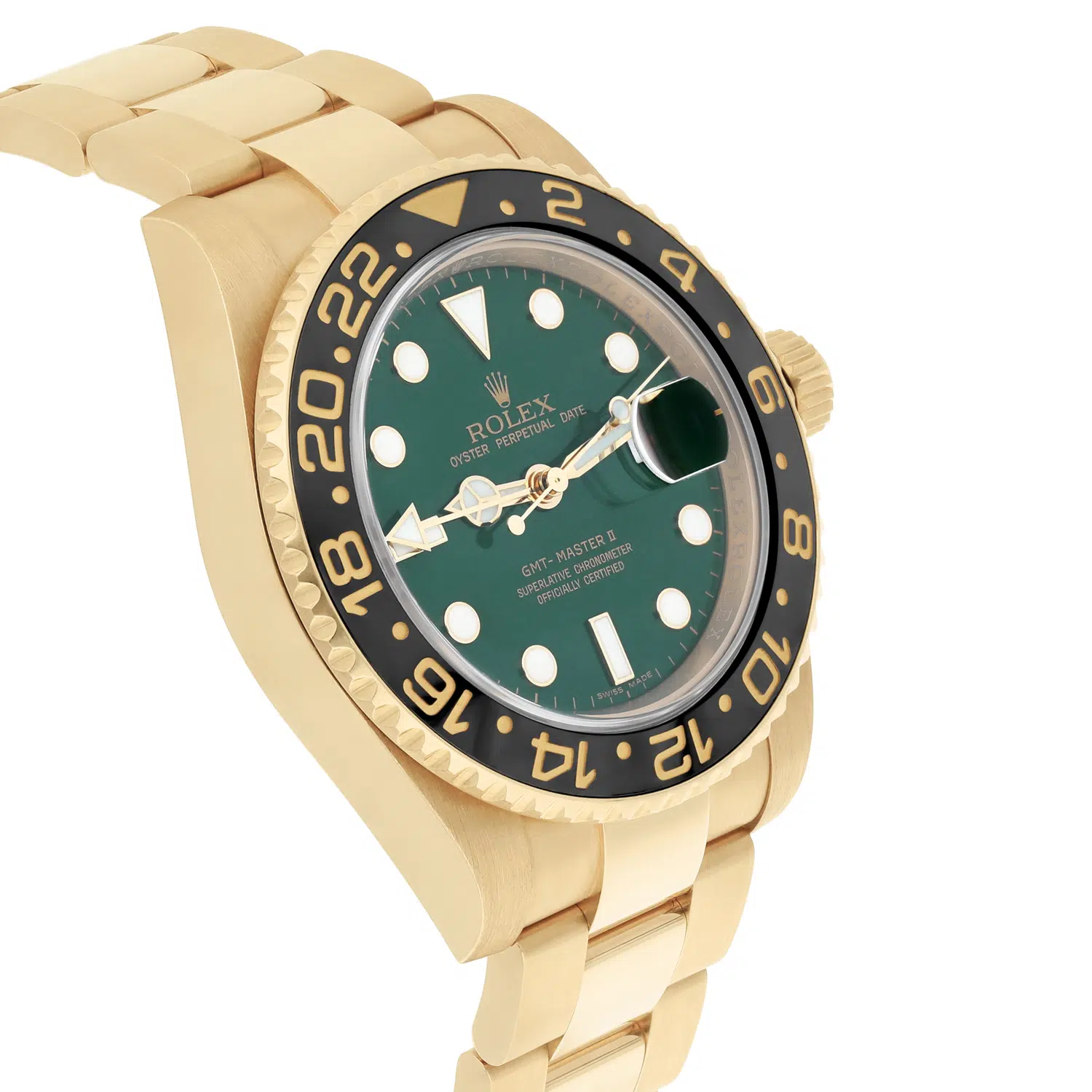 Rolex GMT-Master II 40mm 116718 Green Dial Oyster Bracelet Yellow Gold Watch – image 5