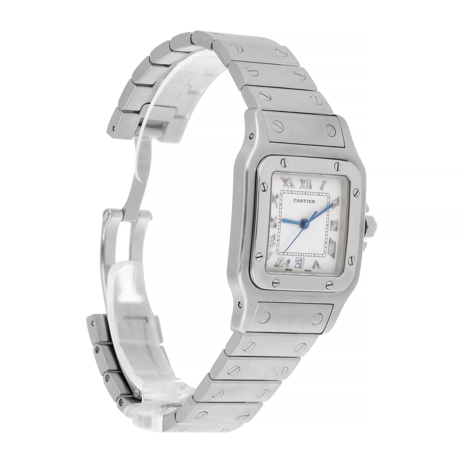 CARTIER Santos GalbeeLM W20060D6 Date beige Dial Quartz Men\'s Watch_960599 Cartier Santos W20018D6 29 MM Silver-tone Dial Pre-owned main image 4