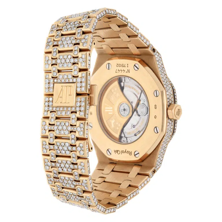 Audemars Piguet Royal Oak Self-winding 15400 Index Dial Rose Gold Iced Out Mens Watch – image 7