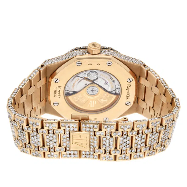 Audemars Piguet Royal Oak Self-winding 15400 Index Dial Rose Gold Iced Out Mens Watch – image 8