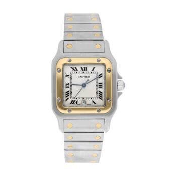 Cartier Santos Galbee Quartz 29 mm Two Tone Yellow Gold Ladies Watch 187901