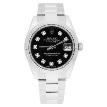 Rolex Datejust 31mm 178274-0058 Black Diamond Dial Oyster Watch