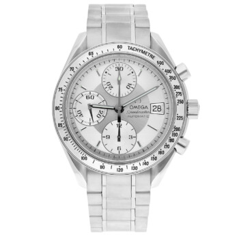 Omega Speedmaster 39mm 3513.00 chronograph stainless steel watch, silver dial