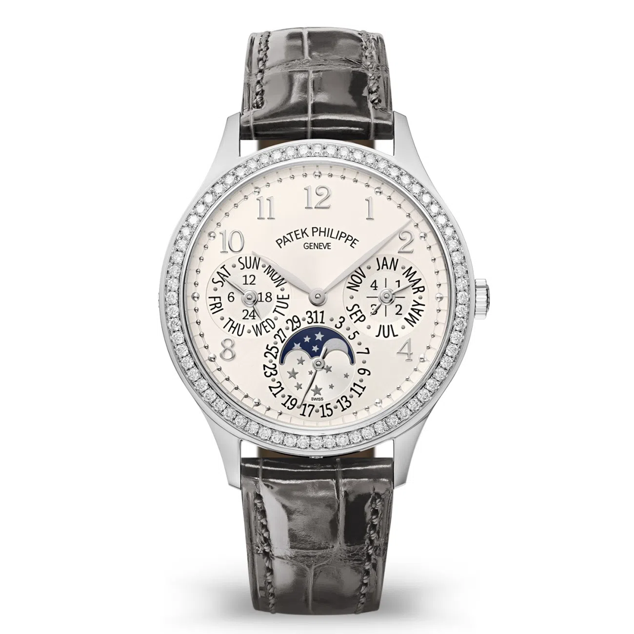 Patek Philippe Grand Complications 7140G-001 Silvery Sunburst Dial White Gold- Self-Winding Watch
