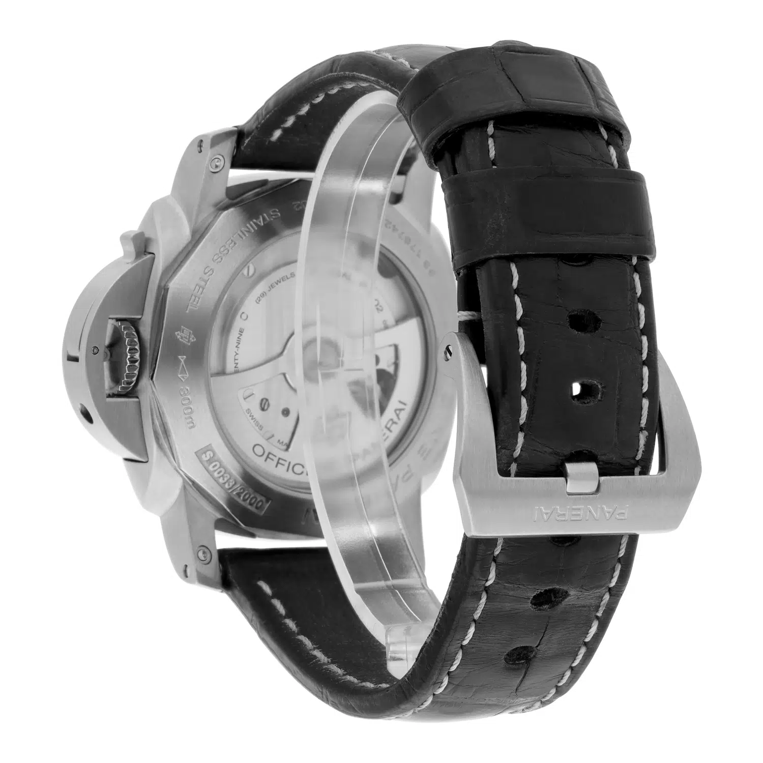 Panerai Luminor 1950 3 Days GMT 44mm Stainless Steel With Black Leather Watch Black Dial pam00321 – image 7