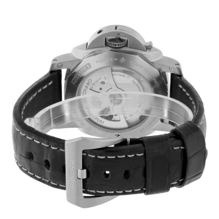 Panerai Luminor 1950 3 Days GMT 44mm Stainless Steel With Black Leather Watch Black Dial pam00321 – image 8