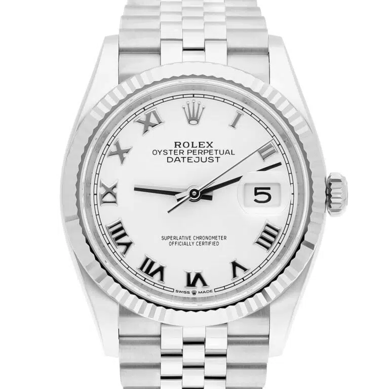 Rolex Datejust 126234 Stainless Steel 36mm White Roman Dial Jubilee Bracelet – image 8