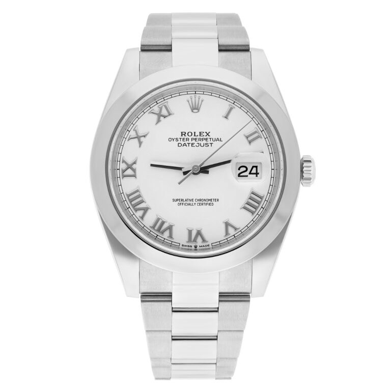 Rolex Datejust 41 126300 steel, white Roman dial, Oyster bracelet
