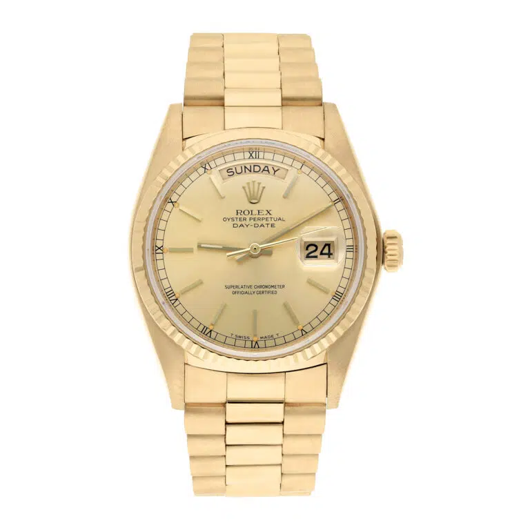 Rolex Day-Date 18038 36mm Champagne Dial With President Yellow Gold Bracelet